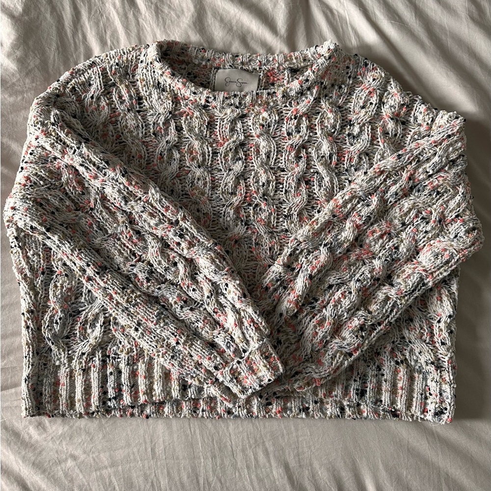 Jessica Simpson Multicolor Cable Knit Sweater